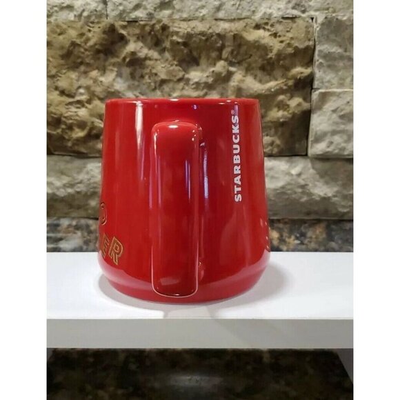 Starbucks Red Hand Warmer Ceramic Mug 12 oz 2019 - Picture 2 of 5